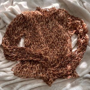 Mesh Ruch Leopard Blouse!
